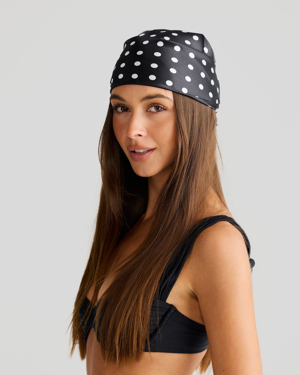 AuraBarcelona™ Havana Head Scarf Black Polka