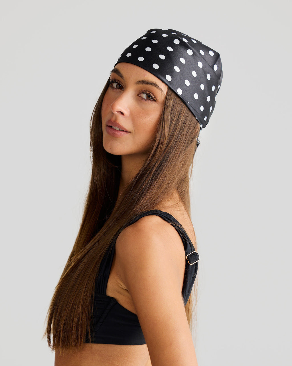 AuraBarcelona™ Havana Head Scarf Black Polka