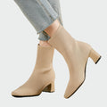 AuraBarcelona™ Alejandra | Botas Ortopédicas Tricotadas En Tono Beige Suave
