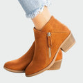 AuraBarcelona™ Claudia | Botas de cuero ortopédicas premium con tacón cómodo