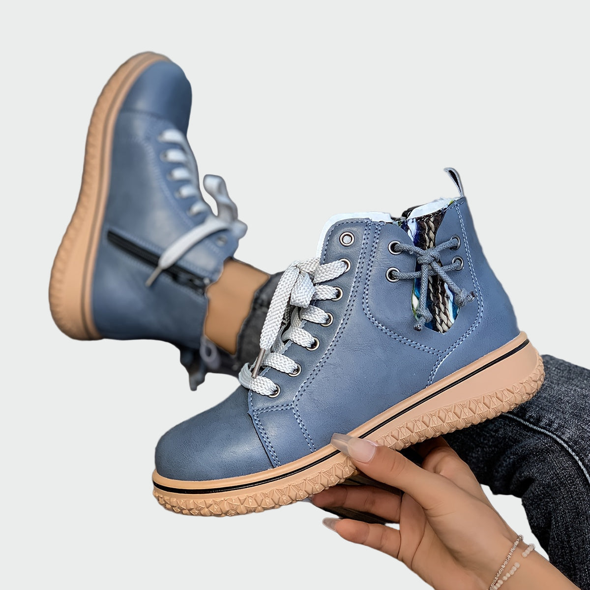 AuraBarcelona™ Inés | Botas Ortopédicas De Cuero Con Caña Baja Modernas