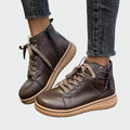 AuraBarcelona™ Inés | Botas Ortopédicas De Cuero Con Caña Baja Modernas
