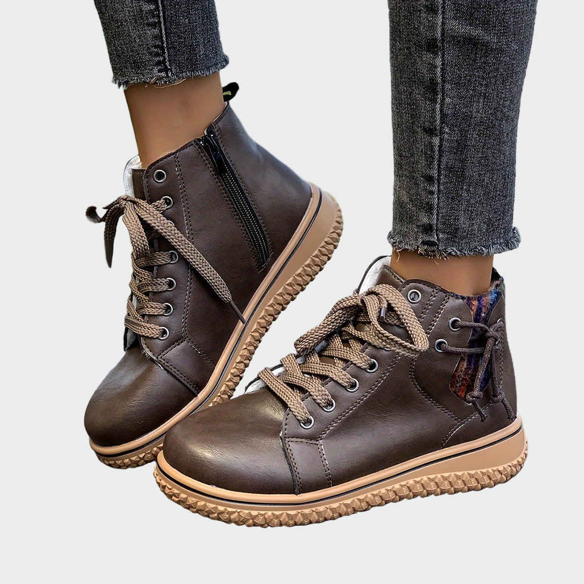 AuraBarcelona™ Inés | Botas Ortopédicas De Cuero Con Caña Baja Modernas