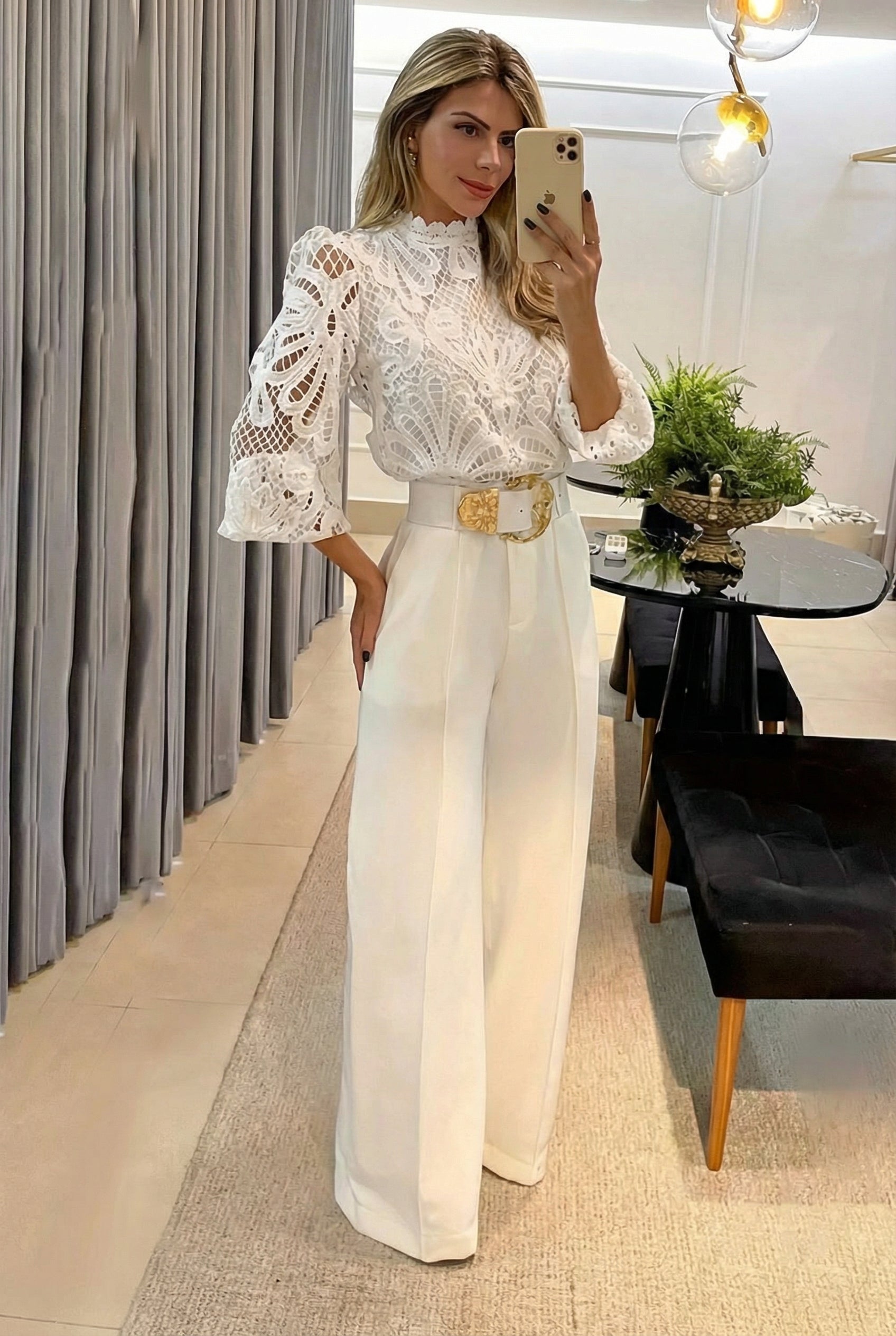 AuraBarcelona™ María | Conjunto (Blusa + Pantalón)