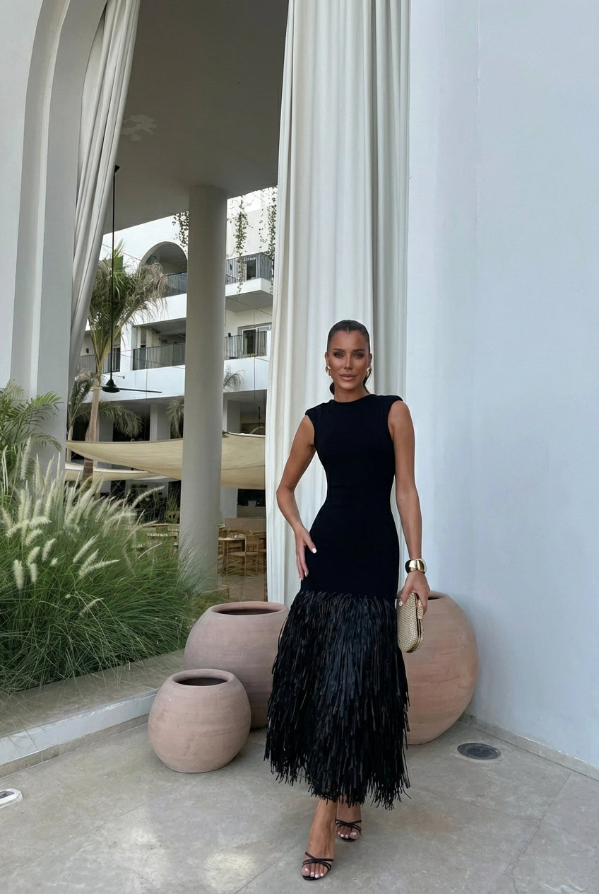 AuraBarcelona™ Ana | Vestido Largo De Flecos