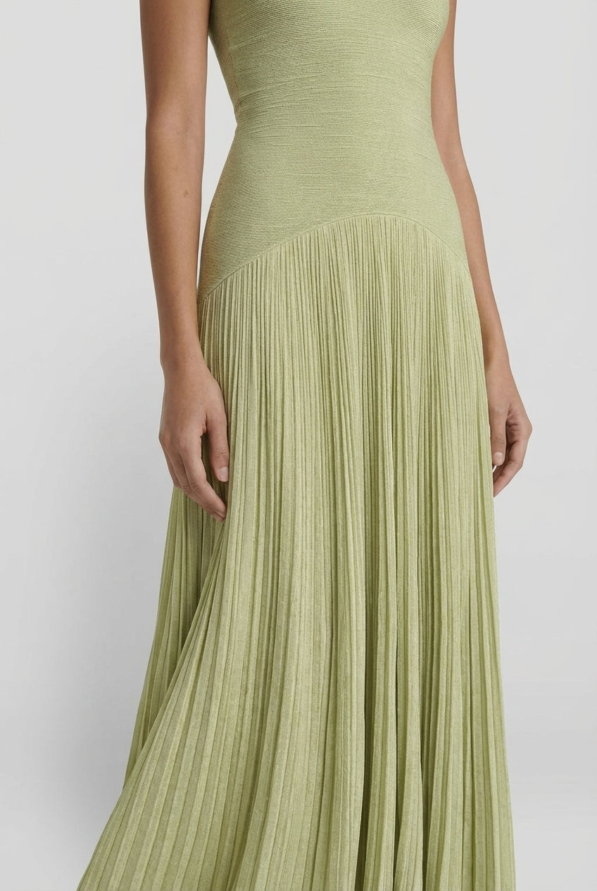 AuraBarcelona™ MAYA | Vestido maxi sin mangas de cintura caída