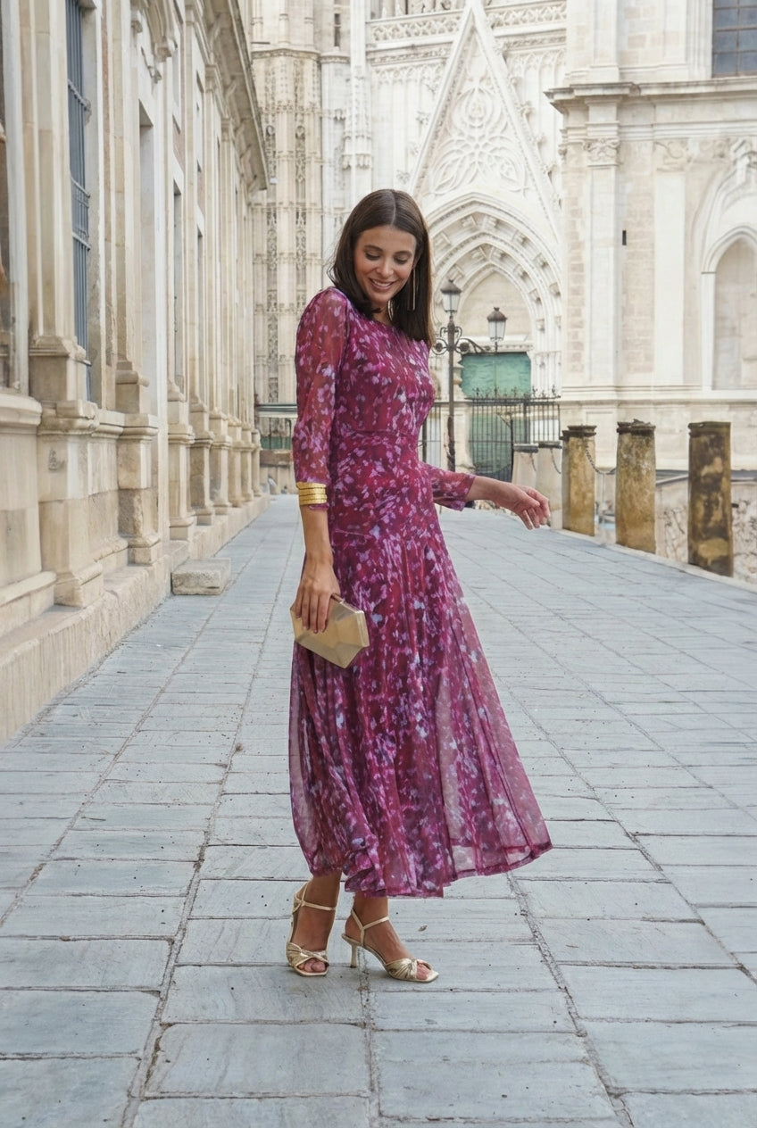 AuraBarcelona™ Mesina | Vestido midi floral