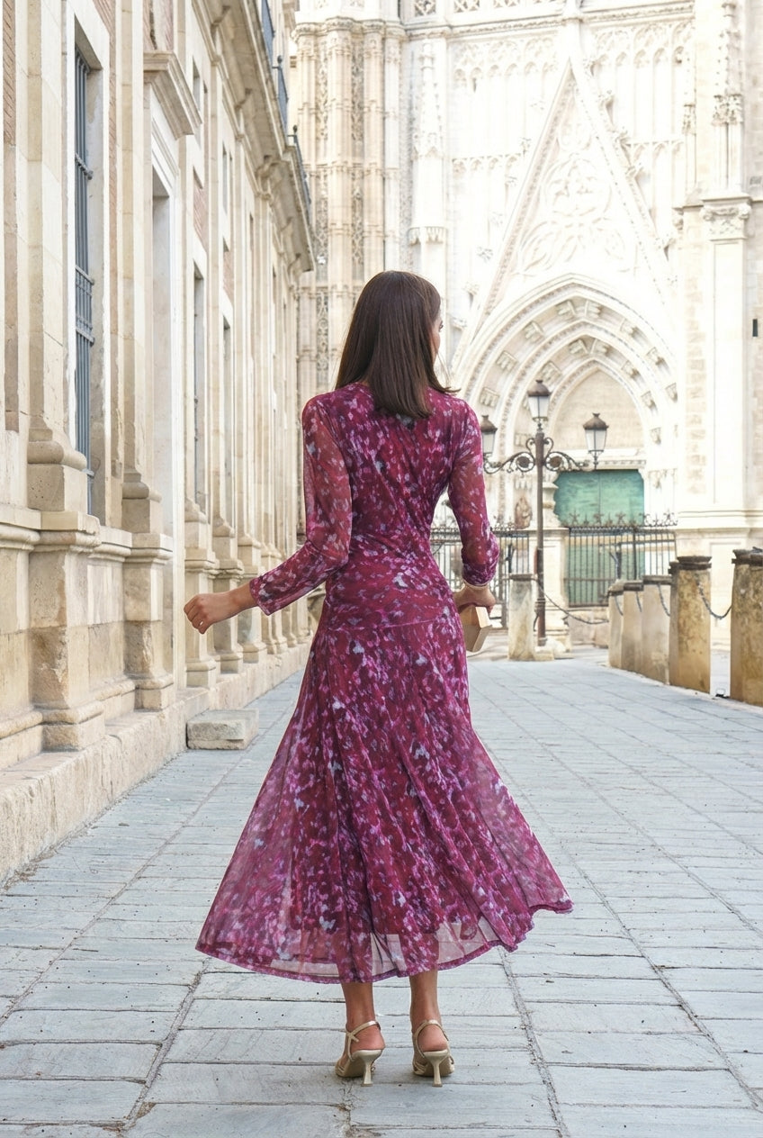AuraBarcelona™ Mesina | Vestido midi floral