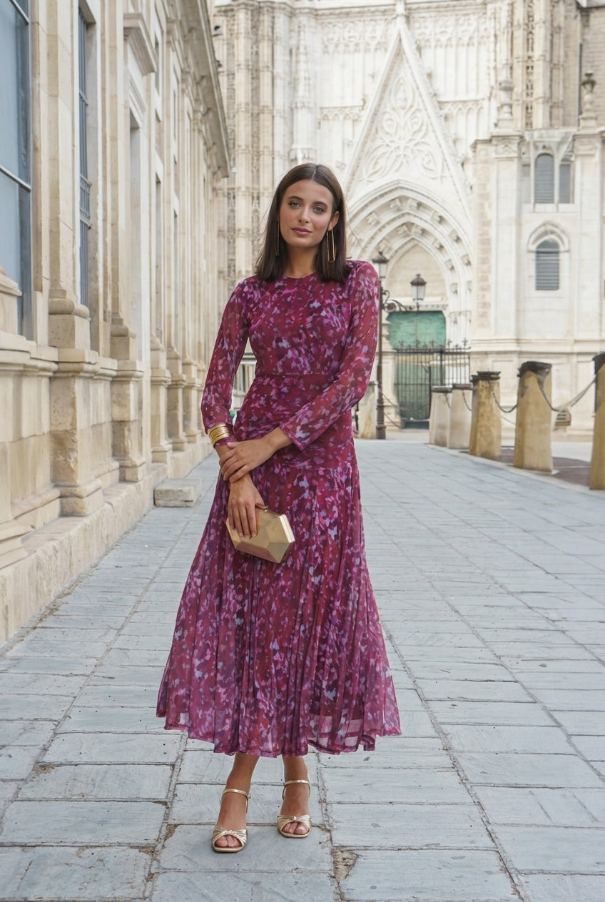 AuraBarcelona™ Mesina | Vestido midi floral