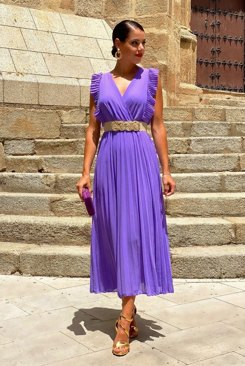 AuraBarcelona™ Esperanza | Vestido de gasa elegante