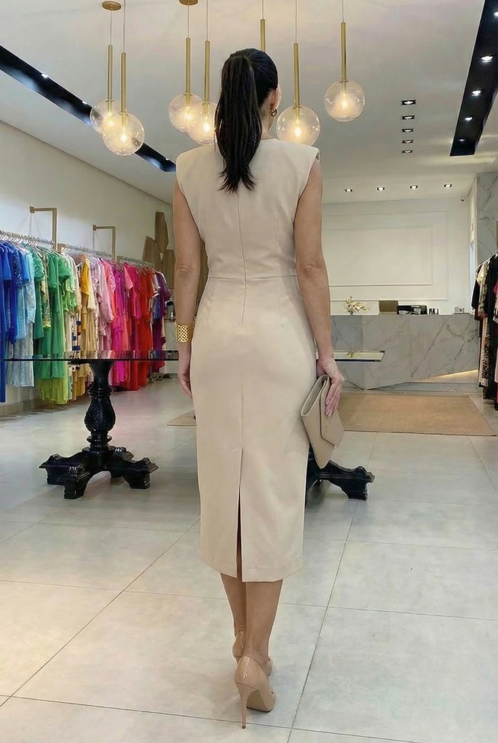 AuraBarcelona™ Bianca | Vestido Elegante con Abertura