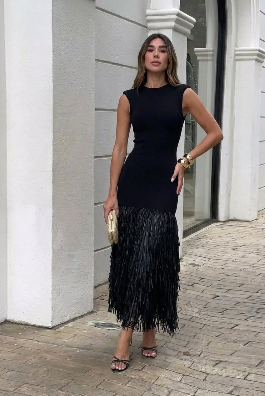 AuraBarcelona™ Ana | Vestido Largo De Flecos