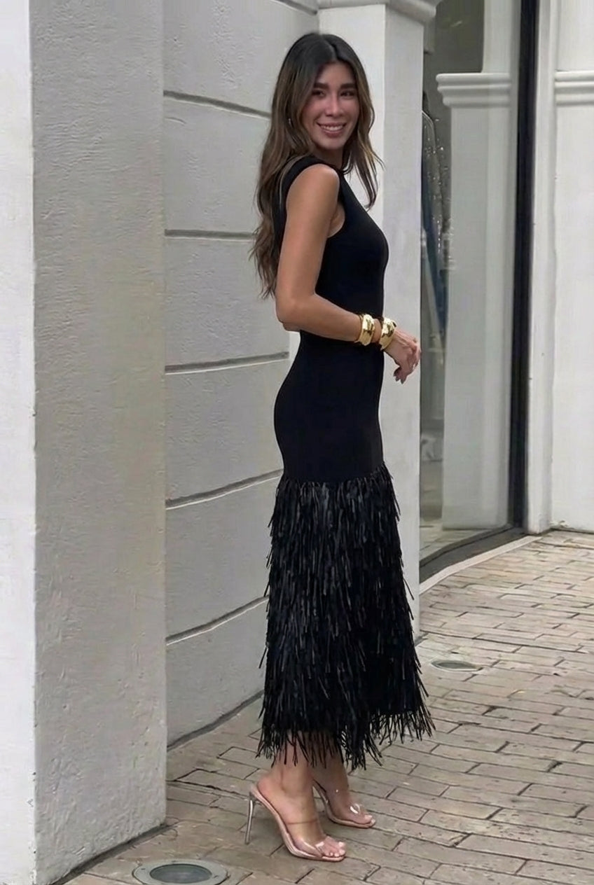 AuraBarcelona™ Ana | Vestido Largo De Flecos