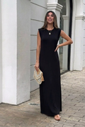 AuraBarcelona™ Inma | Vestido largo fluido antiarrugas