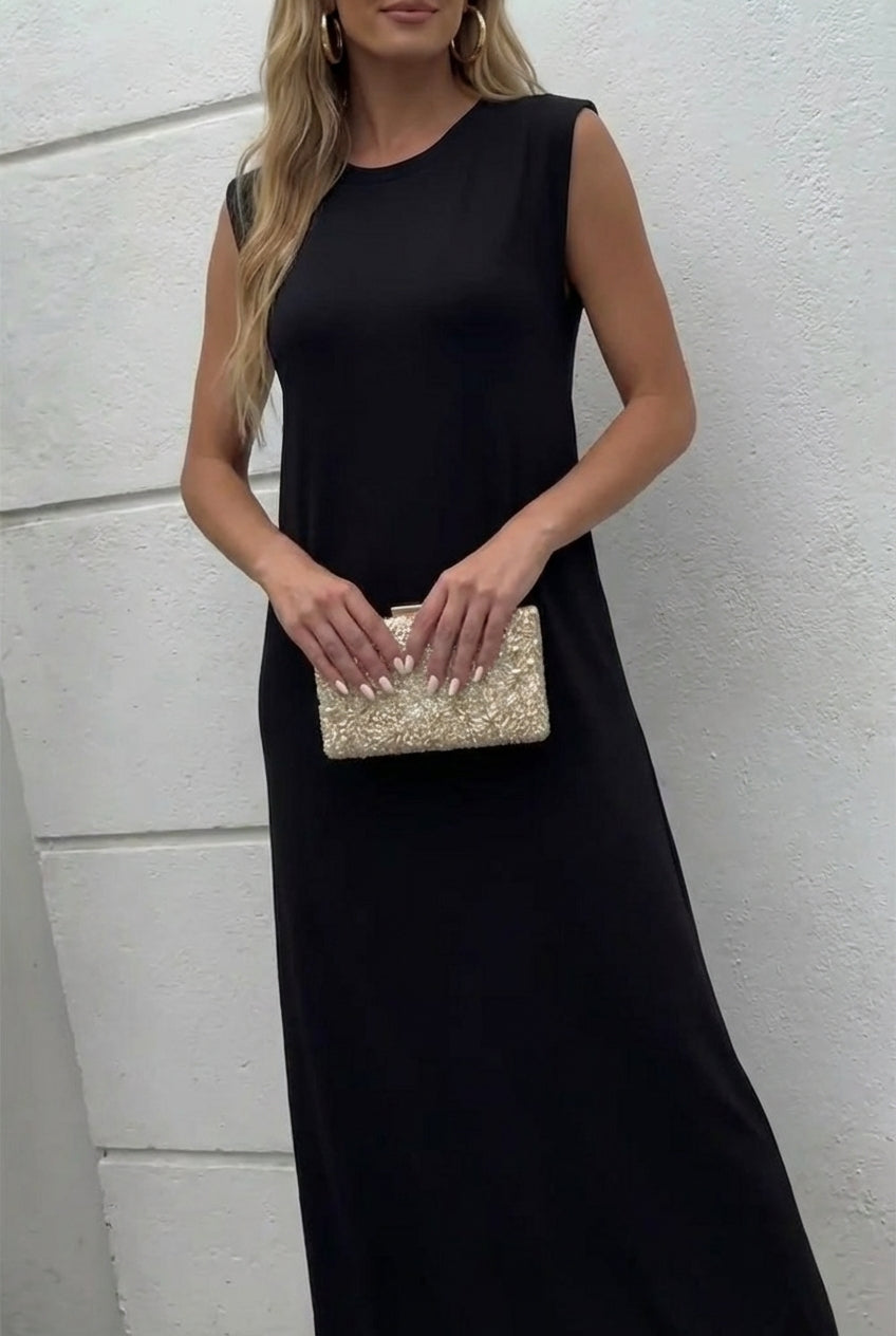 AuraBarcelona™ Inma | Vestido largo fluido antiarrugas
