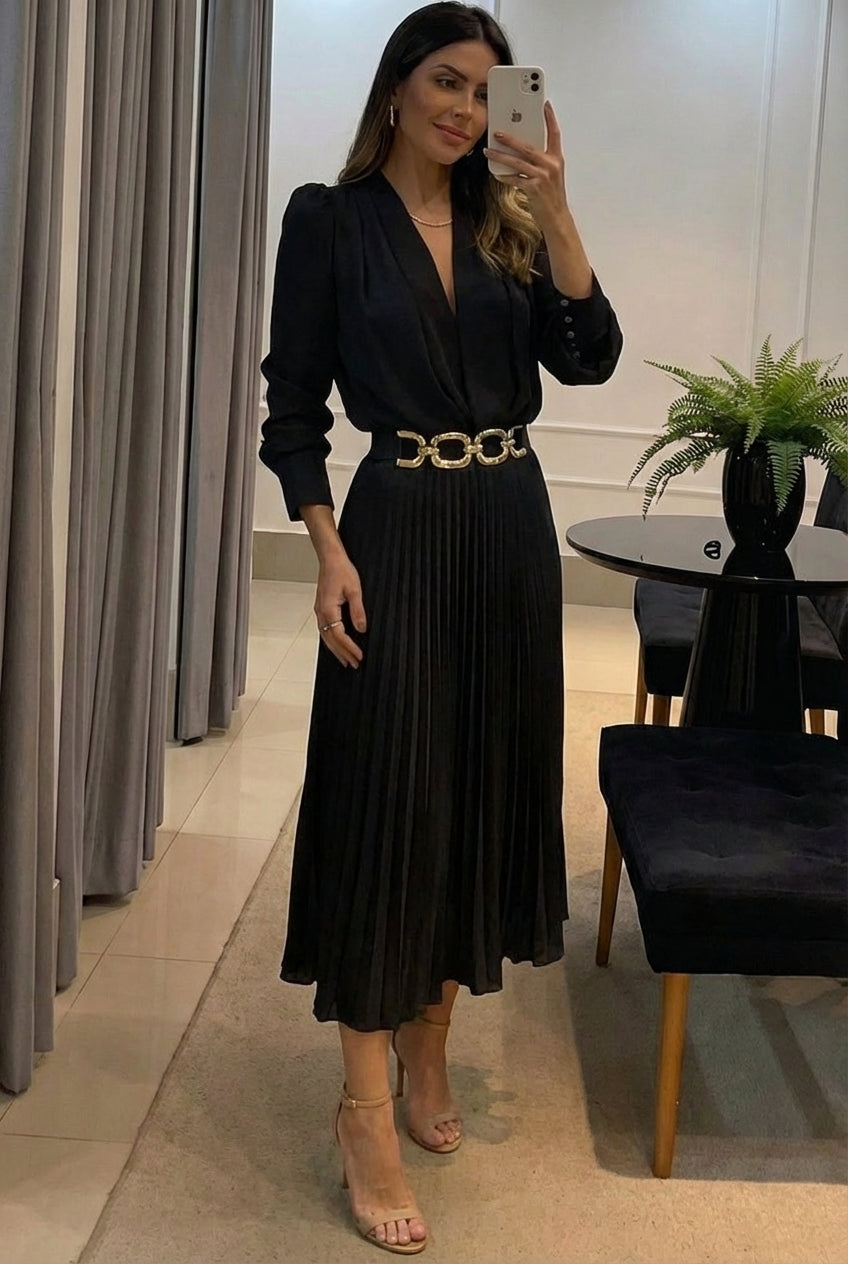 AuraBarcelona™ Esperanza | Vestido largo plisado