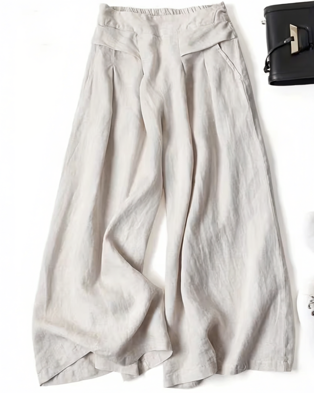 AuraBarcelona™ | PANTALONES DE LINO PIERNA ANCHA