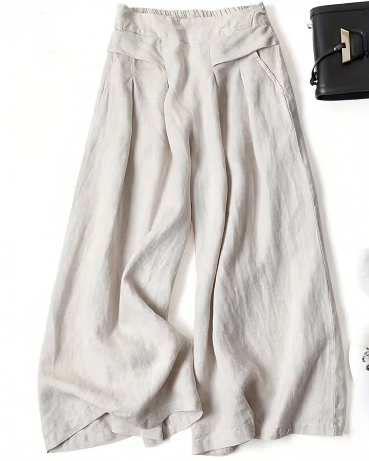 AuraBarcelona™ | PANTALONES DE LINO PIERNA ANCHA