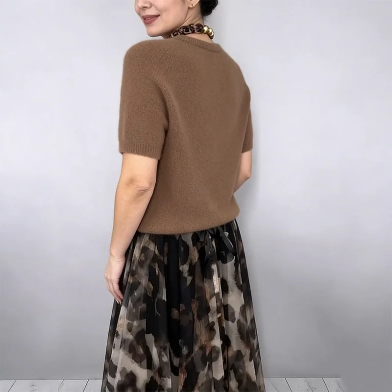 AuraBarcelona™ | CONJUNTO DE PUNTO Y FALDA FLUIDA