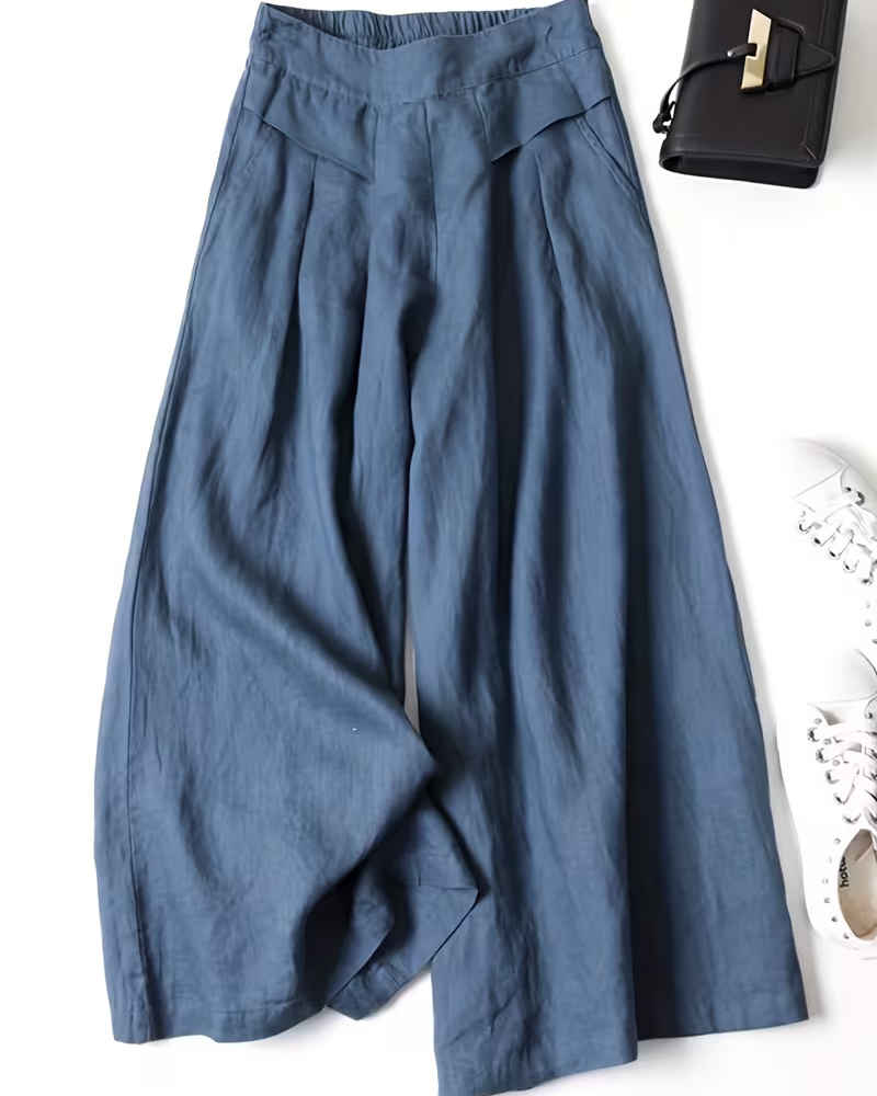 AuraBarcelona™ | PANTALONES DE LINO PIERNA ANCHA