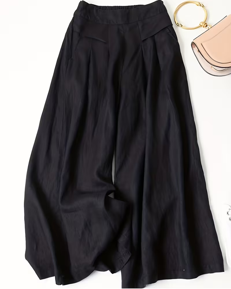 AuraBarcelona™ | PANTALONES DE LINO PIERNA ANCHA