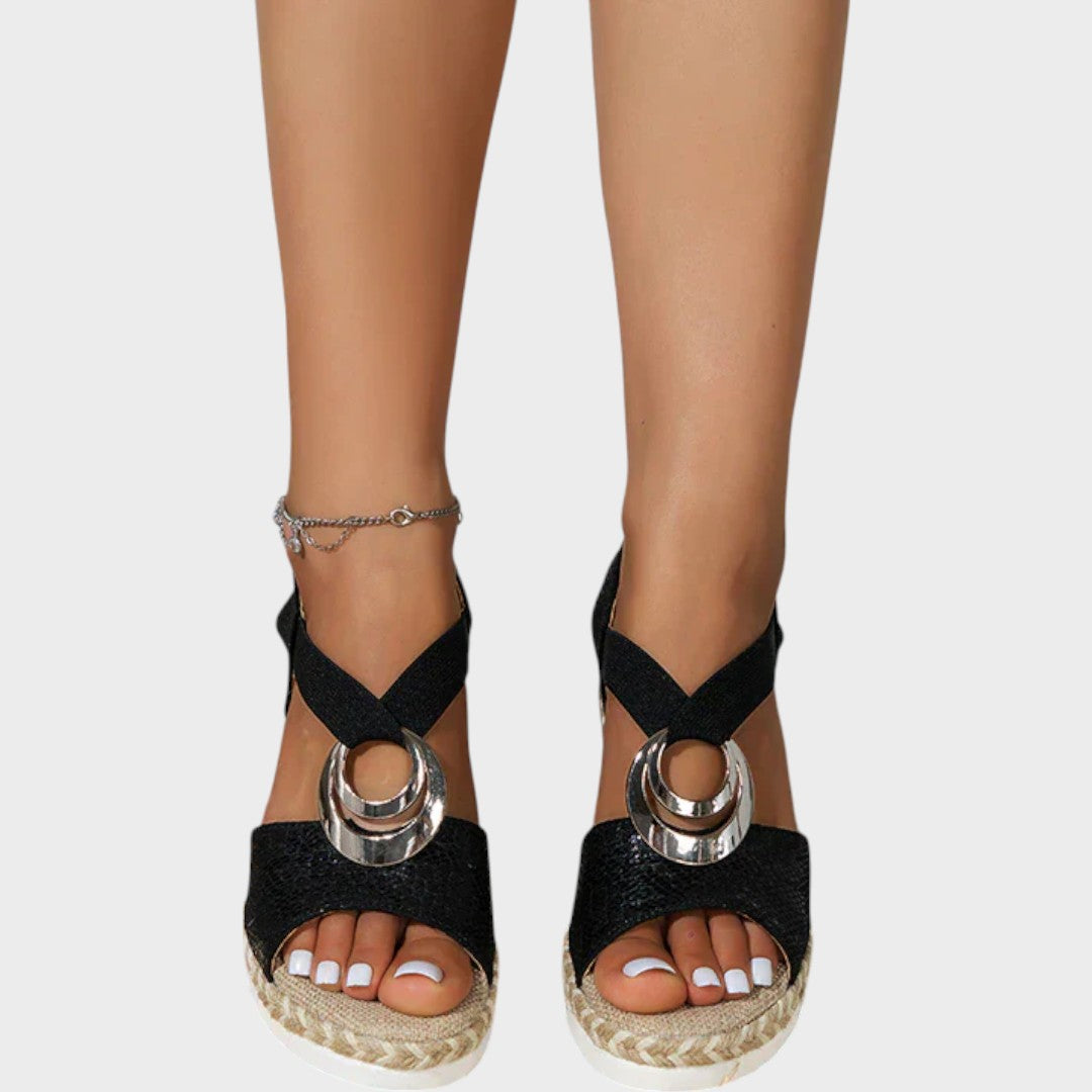 AuraBarcelona™ Emma | Sandalias ortopédicas con tacón de cuña