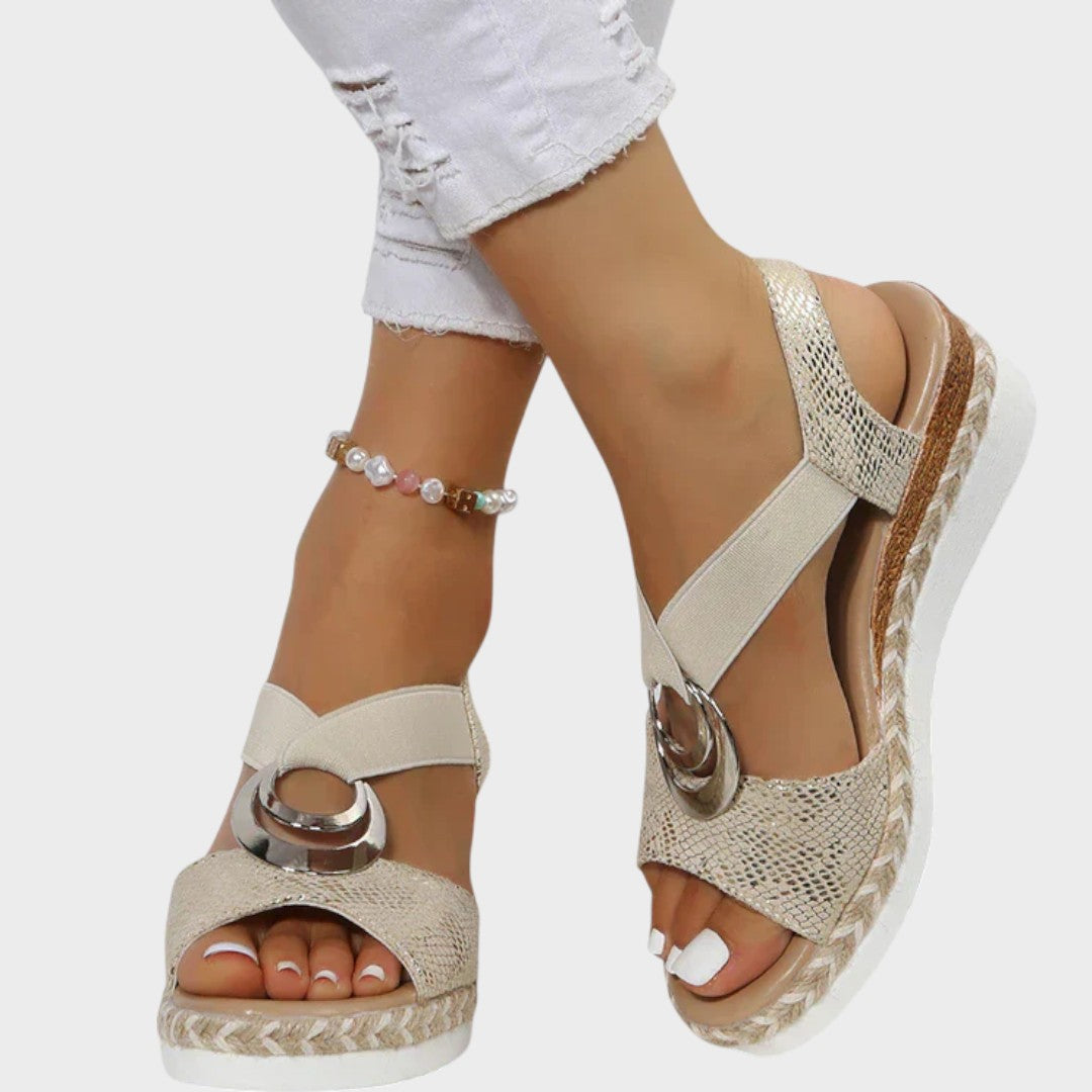 AuraBarcelona™ Emma | Sandalias ortopédicas con tacón de cuña