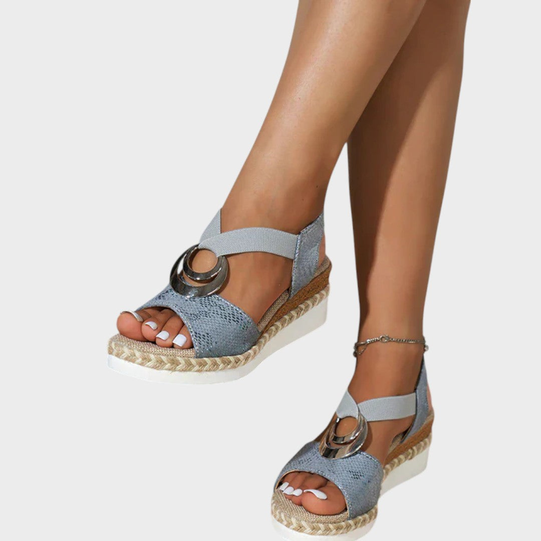 AuraBarcelona™ Emma | Sandalias ortopédicas con tacón de cuña