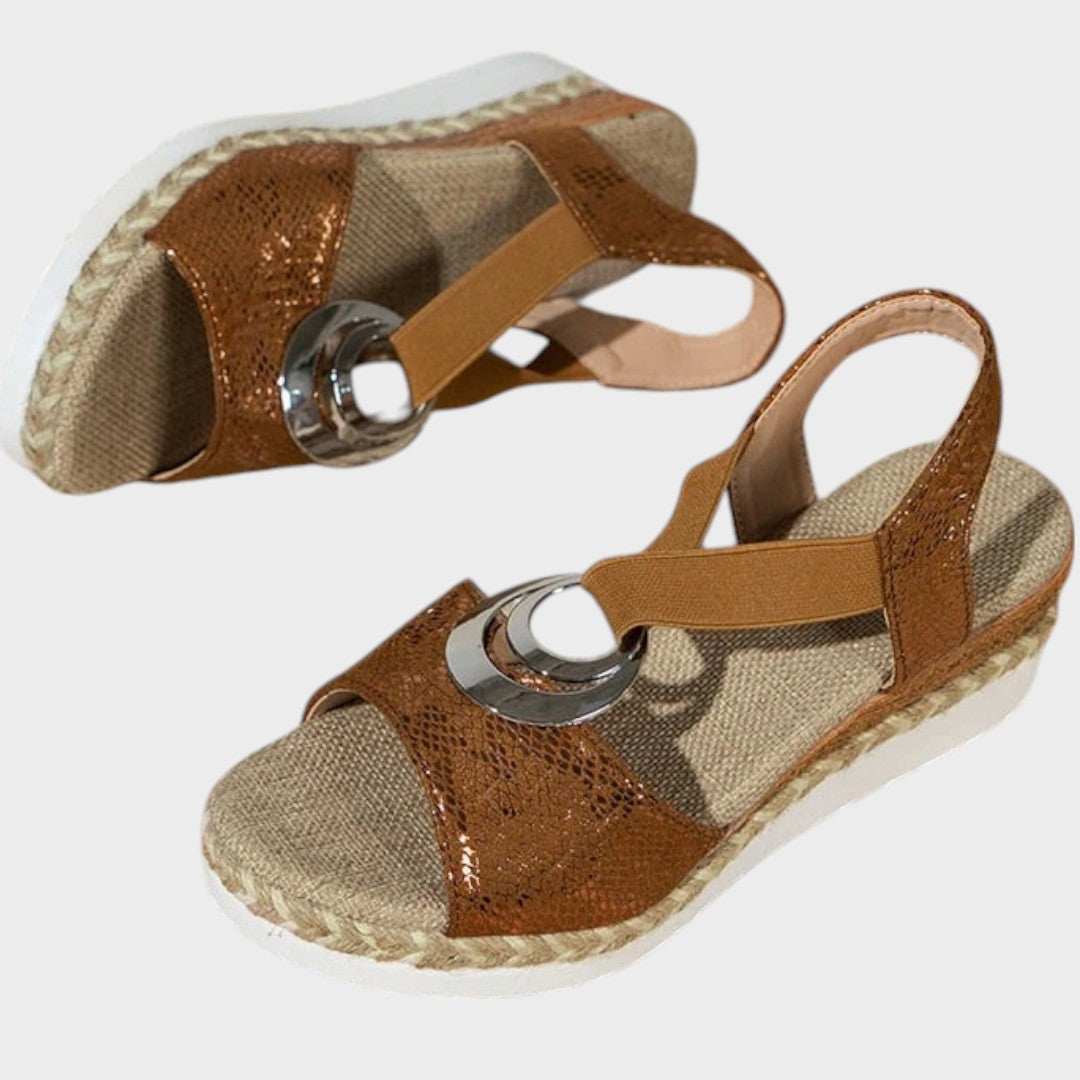 AuraBarcelona™ Emma | Sandalias ortopédicas con tacón de cuña