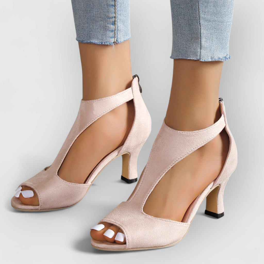 AuraBarcelona™ Nessa | Sandalias Ortopédicas Con Tacón Y Recorte