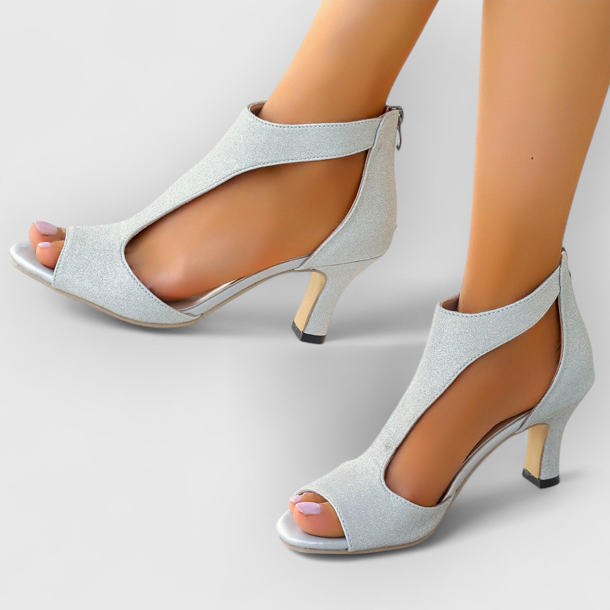 AuraBarcelona™ Nessa | Sandalias Ortopédicas Con Tacón Y Recorte