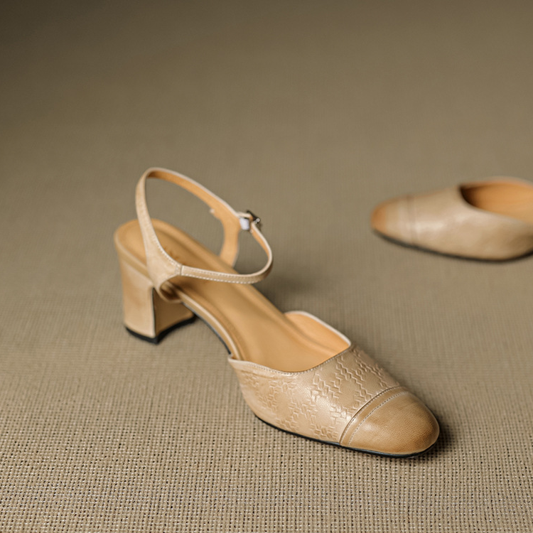 AuraBarcelona™ Tacones de Cuero Auténtico Valery