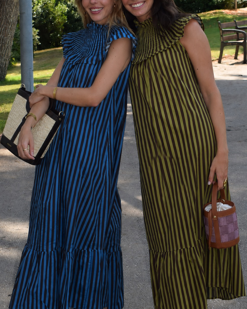 Vestido Jazmin Green Stripes