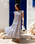 Vestido blue flowers