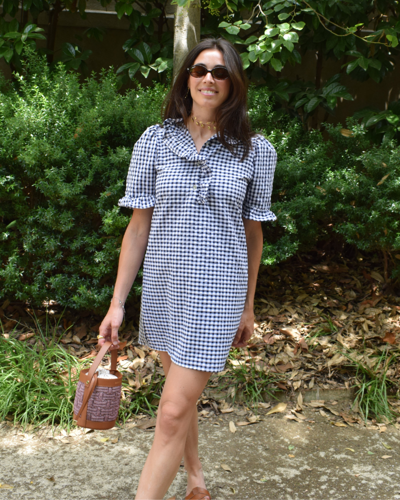 Vestido Portugal Vichy Navy